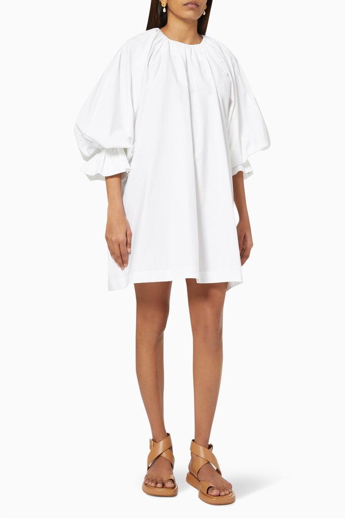 

Marceau Dress in Cotton Poplin, White