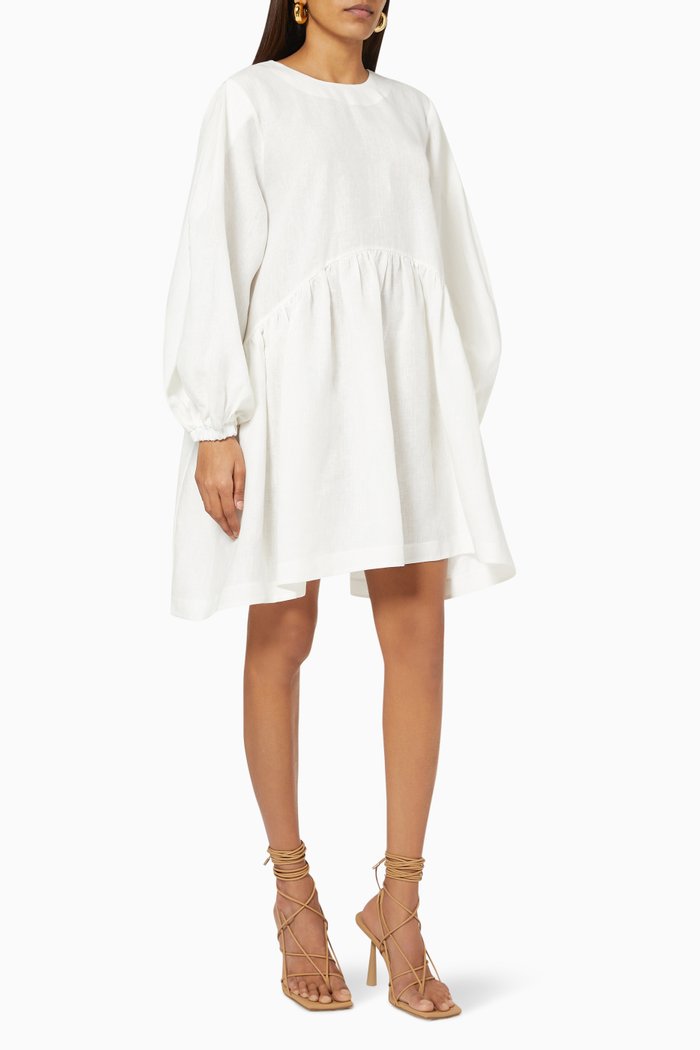 

Alba Dress in Linen, White