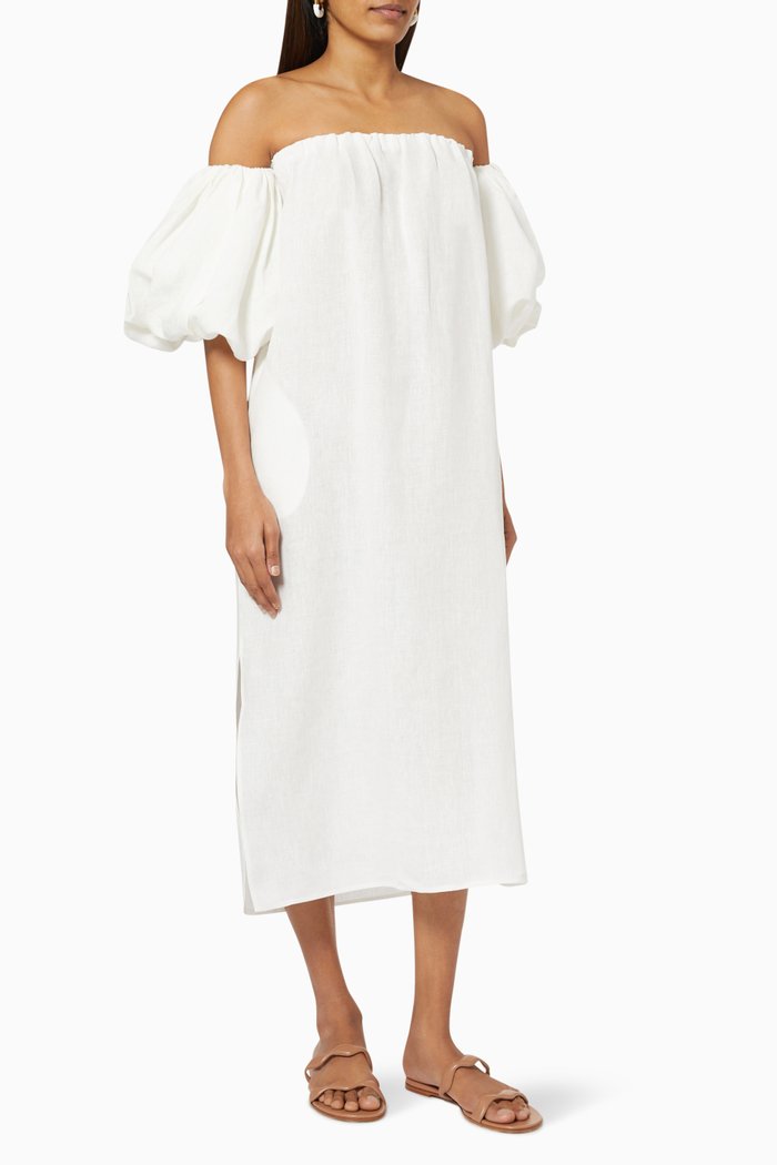 

Darcia Dress in Linen, White