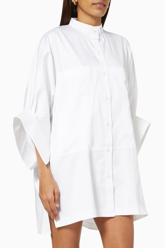 

Kelly Shirt Dress in Cotton Poplin, White