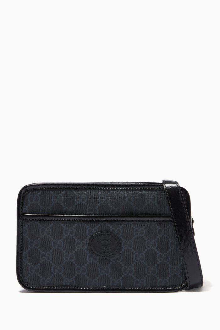 Mini Shoulder Bag in GG Supreme Canvas, Black