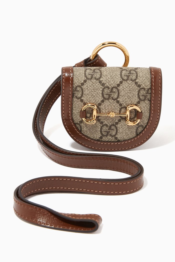 

Horsebit 1955 AirPods Case in Supreme GG Canvas, Brown