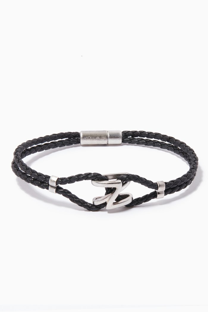 

Apex Bracelet in Sterling Silver & Leather, Black