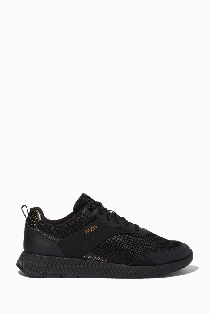 

Pixel-print Sneakers in Mesh, Black