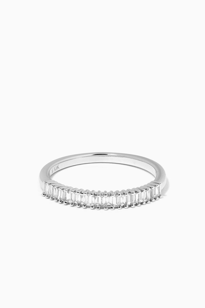 

Up & Down Baguette Diamond Line Band in 10kt White Gold, Silver