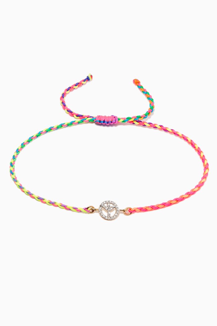 

Peace Out Pop Bracelet with Diamonds in 10kt Yellow Gold
