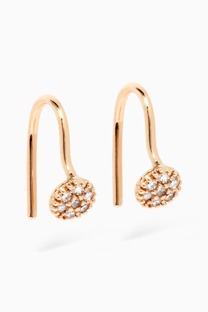 

Magic Circle Diamond Hook Earrings in 10kt Yellow Gold