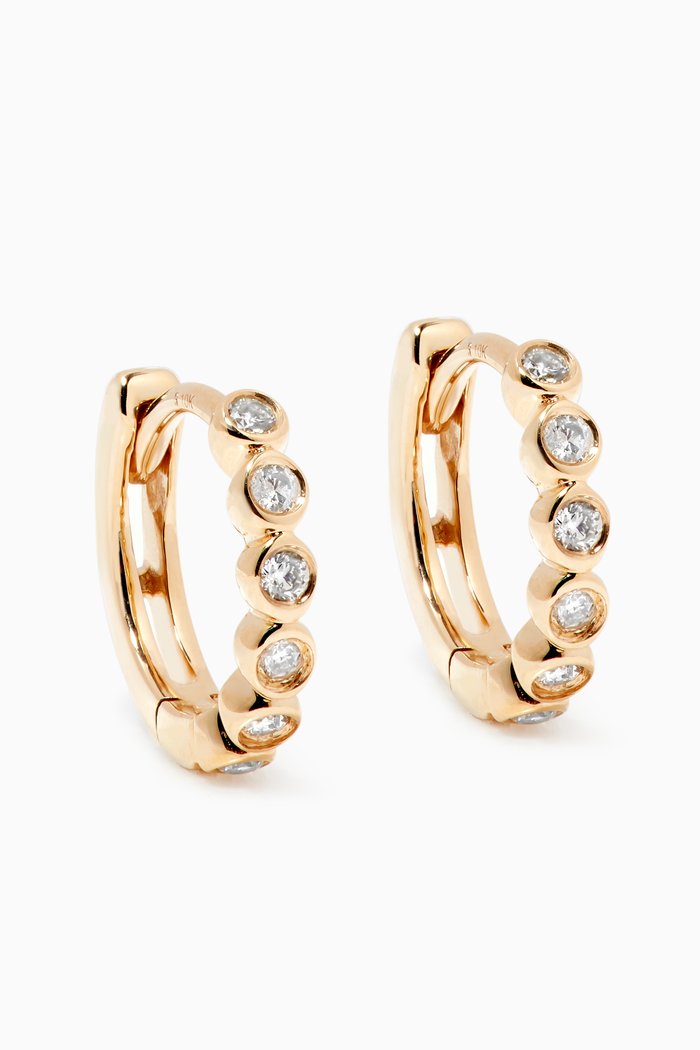 

Bezel Diamond Huggies in 10kt Yellow Gold