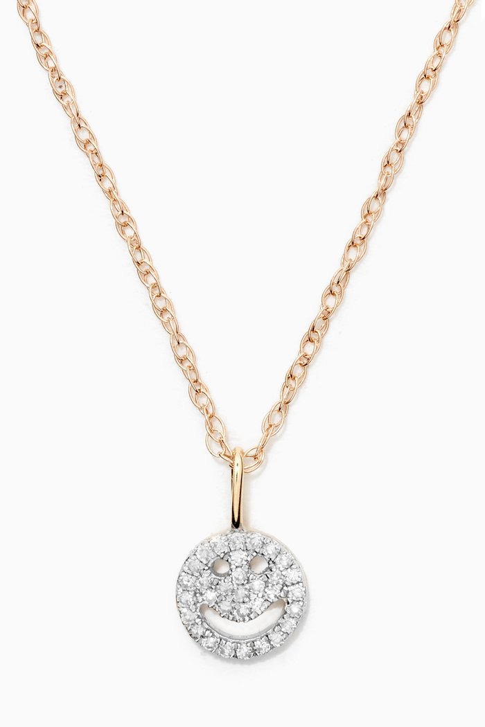 

Pavé Diamond Smiley Necklace in 10kt Yellow Gold