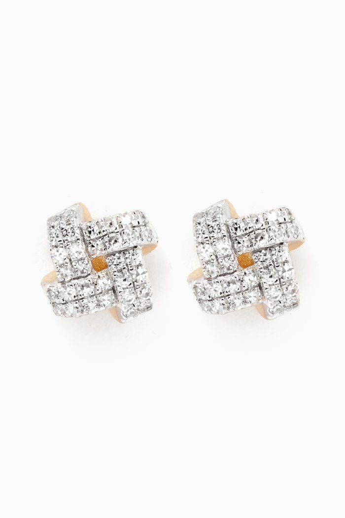 

Love Knot Diamond Studs in 10kt Yellow Gold