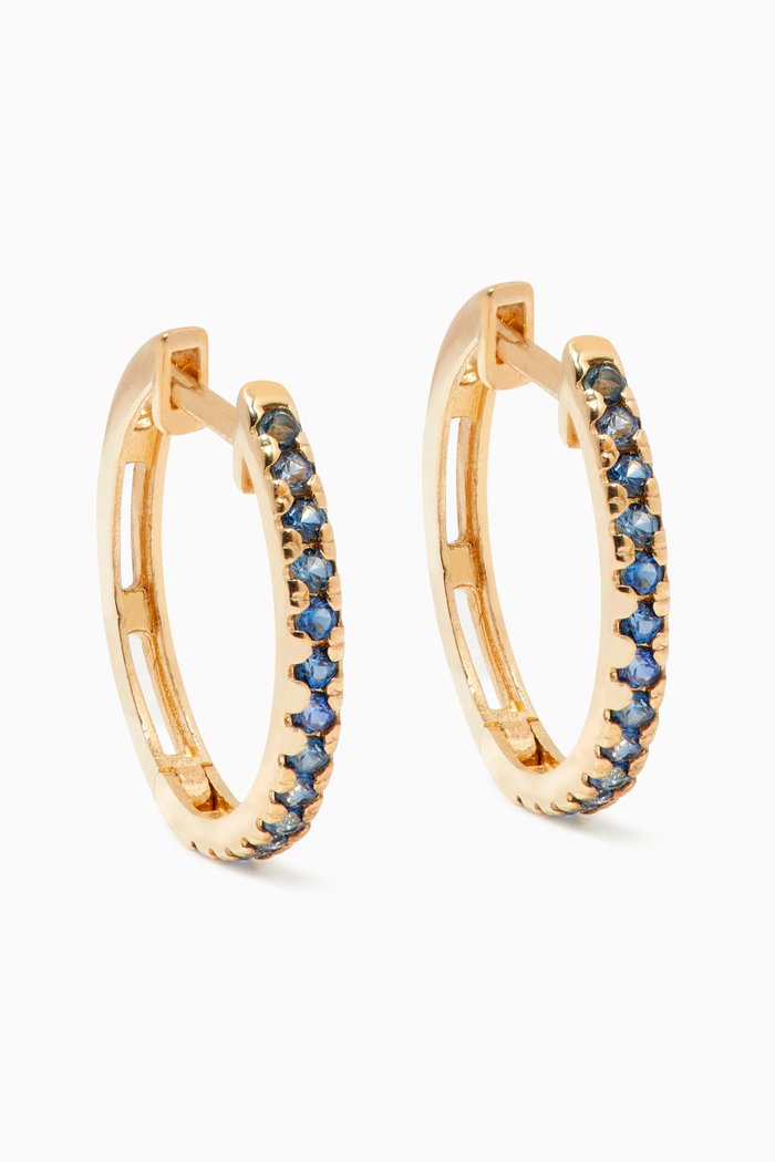 

Ombré Blue Sapphire Medium Huggies in 10kt Yellow Gold