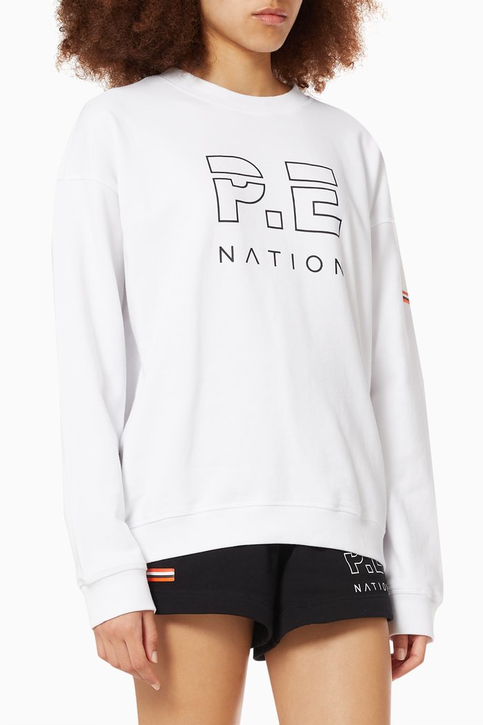 

Heads Up Sweatshirt in Organic Cotton, White
