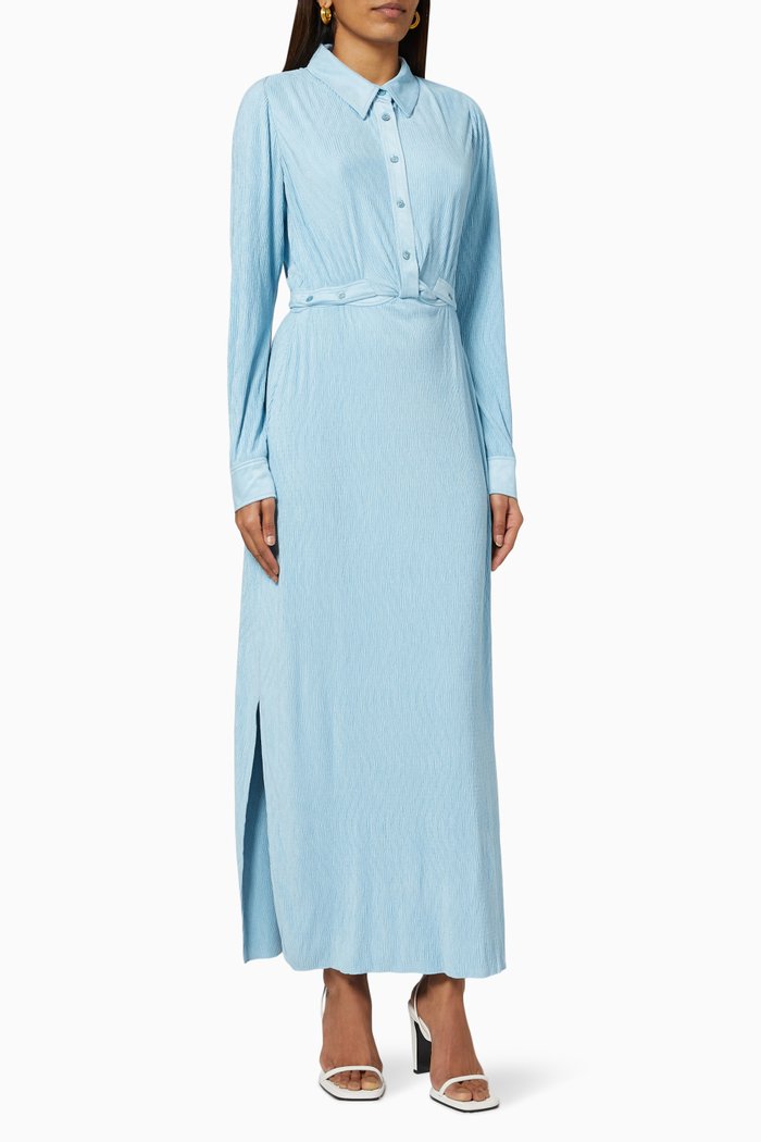 

Kelli Shirt Dress in Faux Suede, Blue