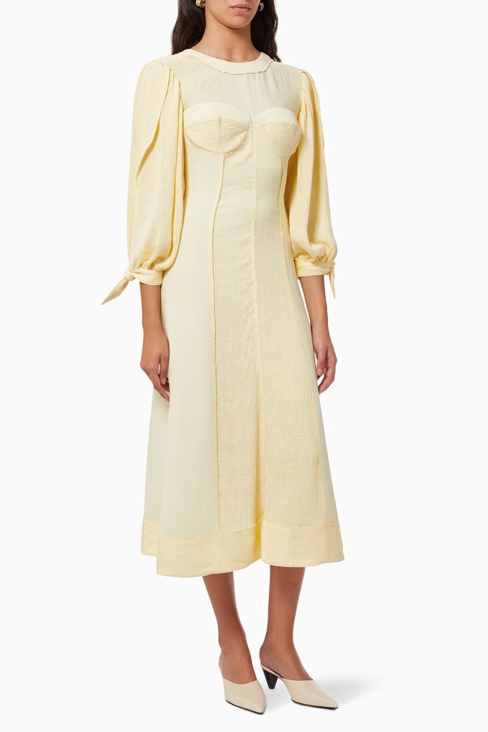 

Cailee Midi Dress in Textured Fabric, Neutral