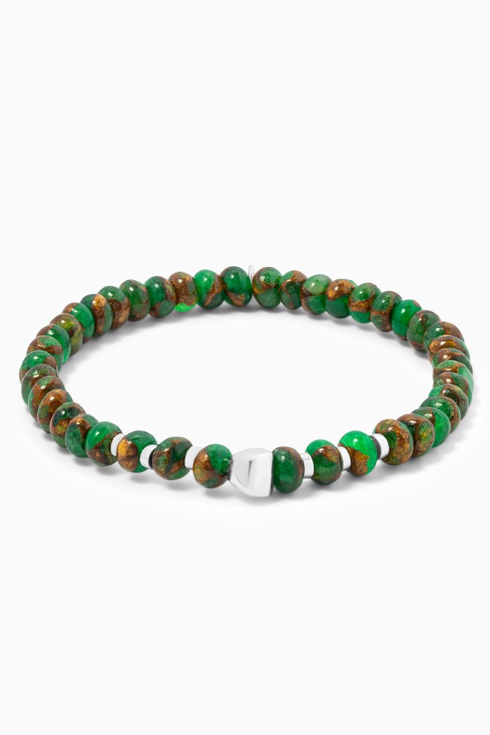 

Medium Nepal Nuovo Bracelet in Jasper & Sterling Silver, Green