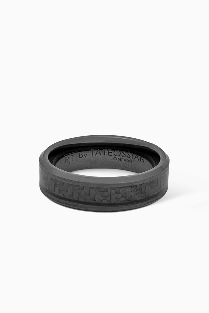 

Large Ring with Carbon Fibre in Ceramic, Black