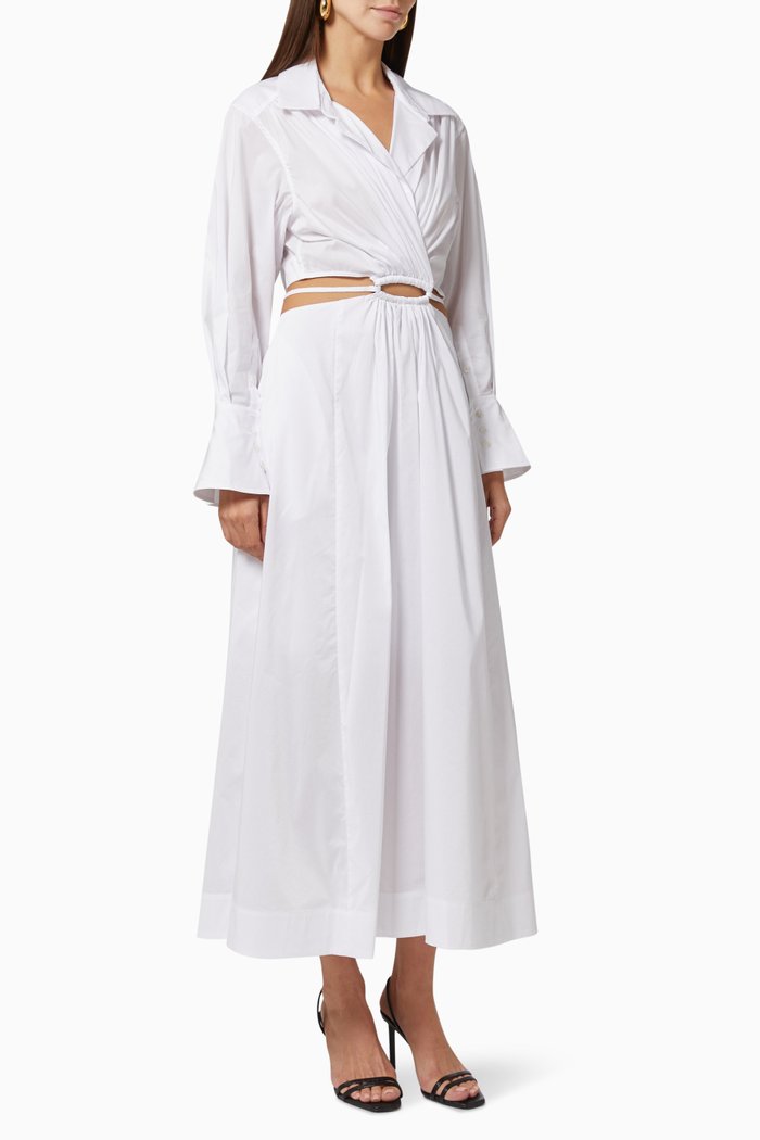

Alex Shirt Dress in Cotton Poplin, White