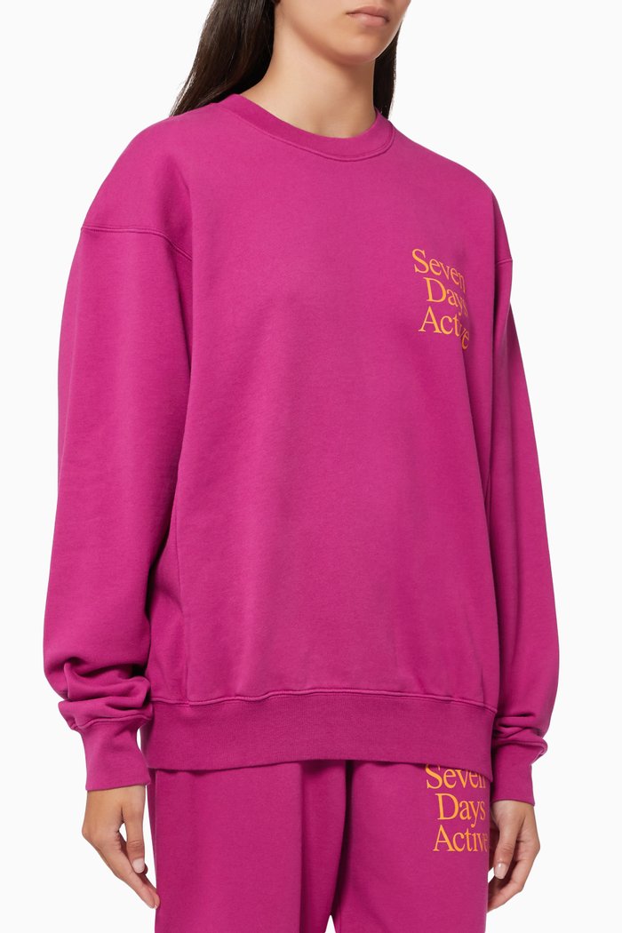 

Monday Crewneck Sweatshirt in Organic Cotton, Purple
