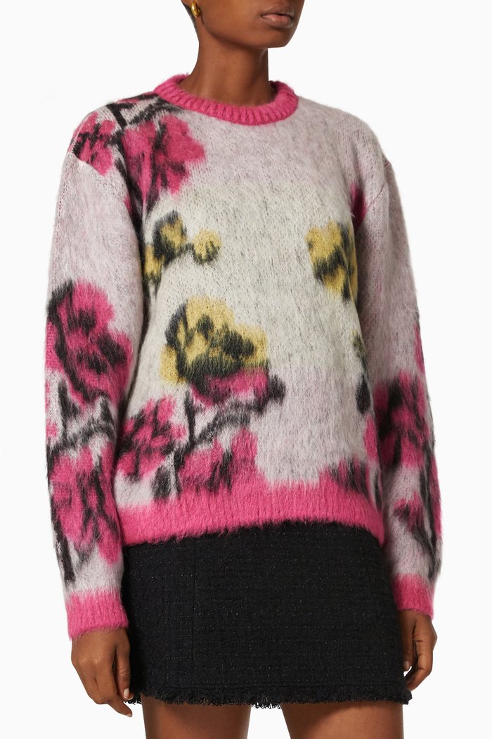 

Scampolo Sweater in Mohair Jacquard, Pink