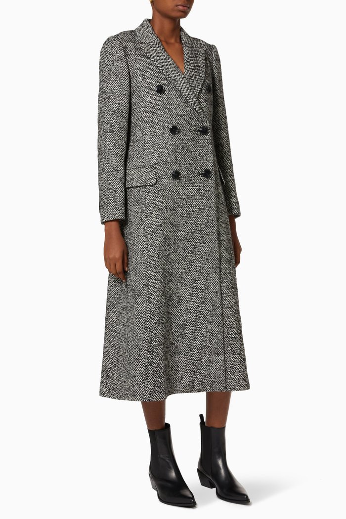 

Caruso Midi Coat in Tweed, Black