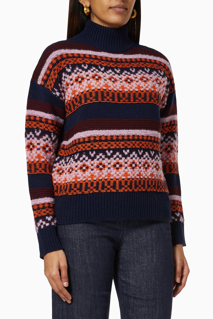 

Schermo 3D Sweater in Jacquard, Blue