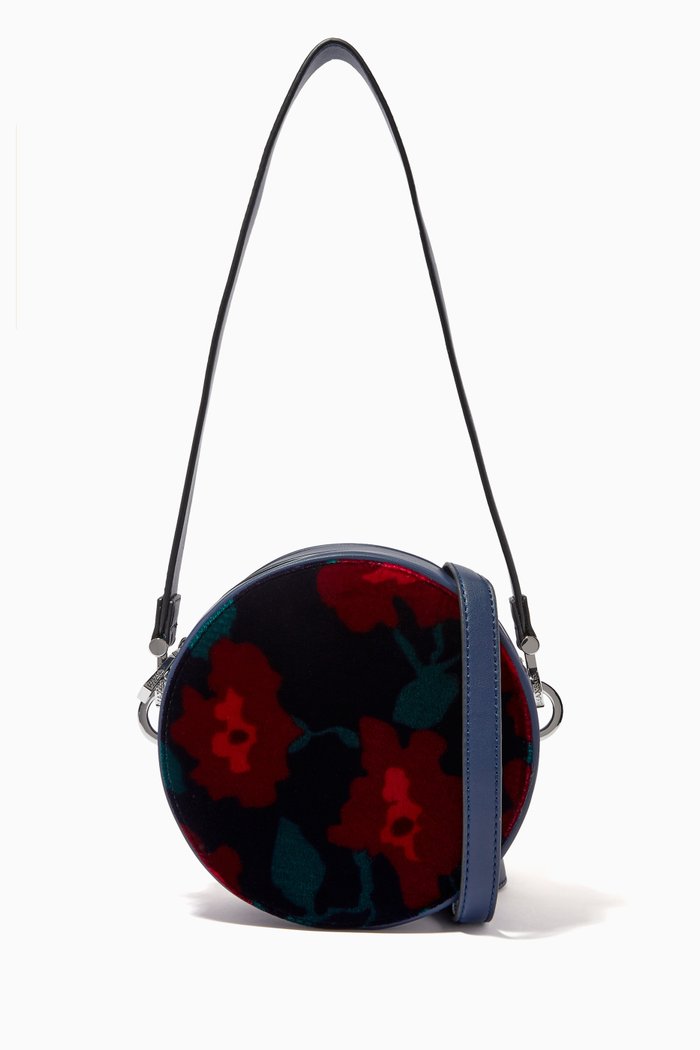 Dot Mini 2 Bag in Floral Velvet, Blue