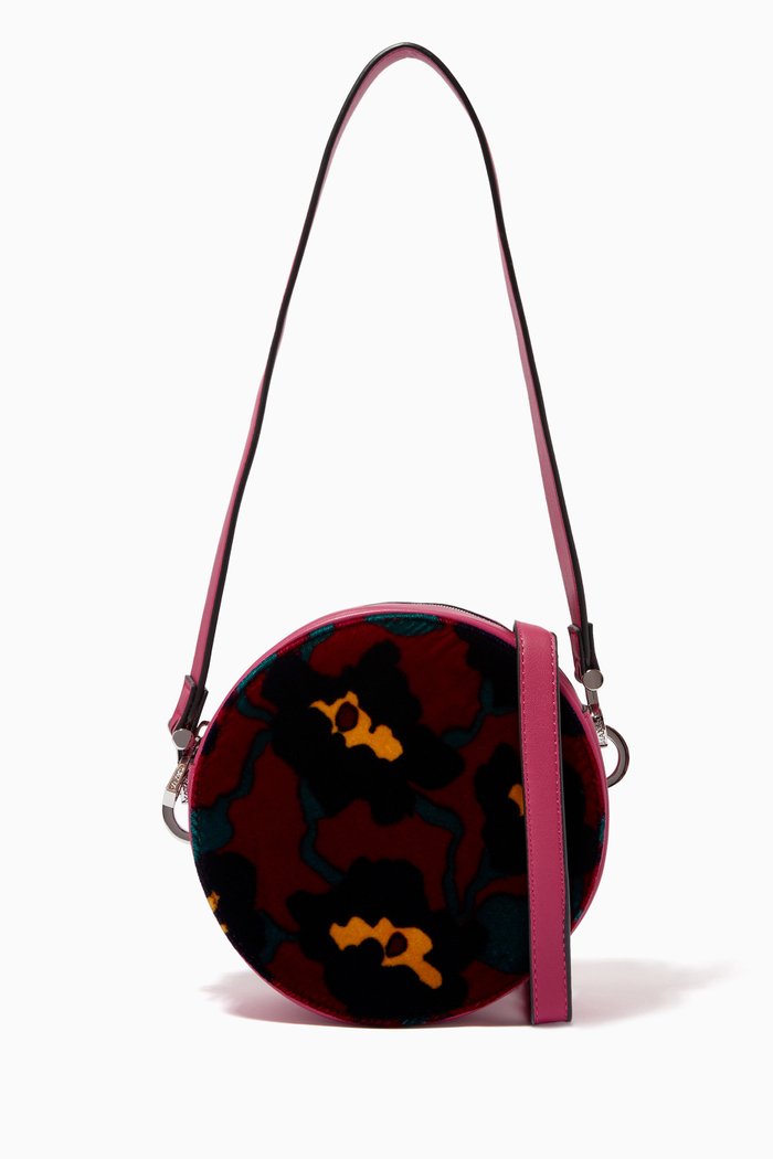 

Dot Mini 2 Bag in Floral Velvet, Burgundy