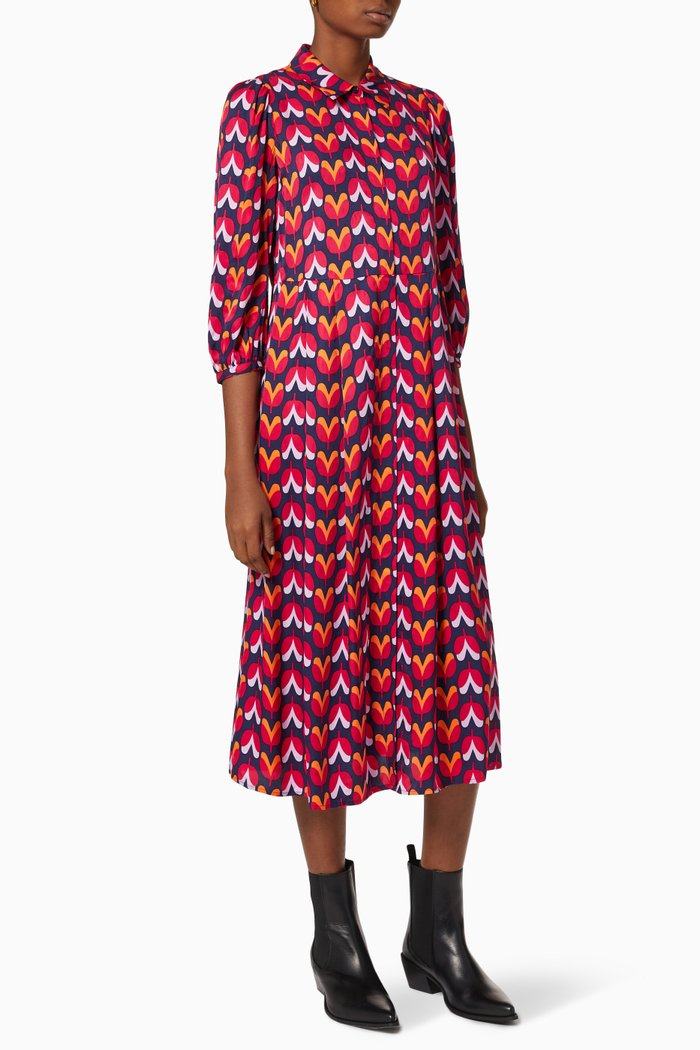 

Tritare Shirt Dress in Jacquard, Blue