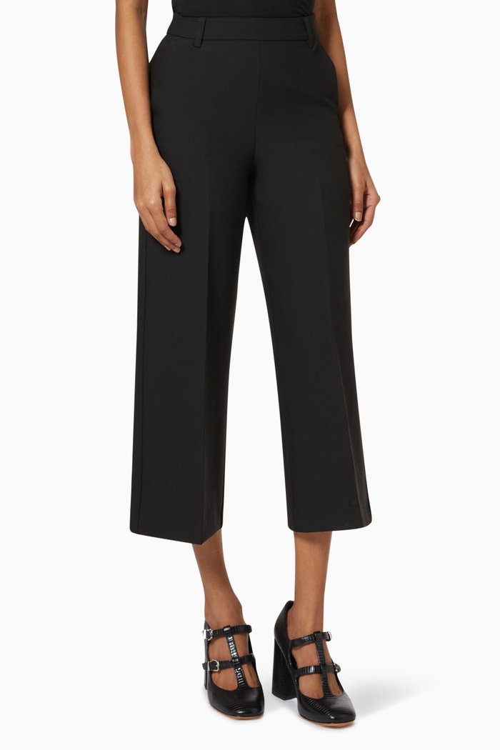 

Pongo Wide-leg Bi Stretch Pants, Black