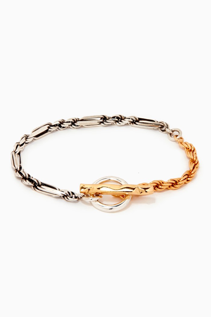

T-Bar Bracelet in 24kt Gold Plating, Silver