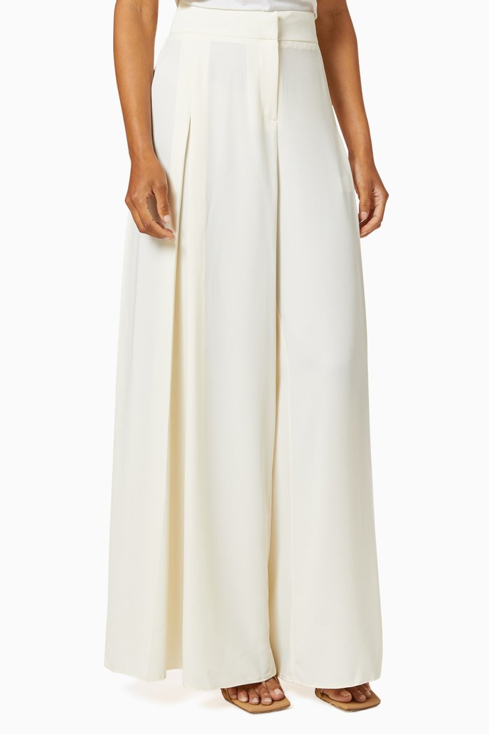 Flared Leg Pants, White
