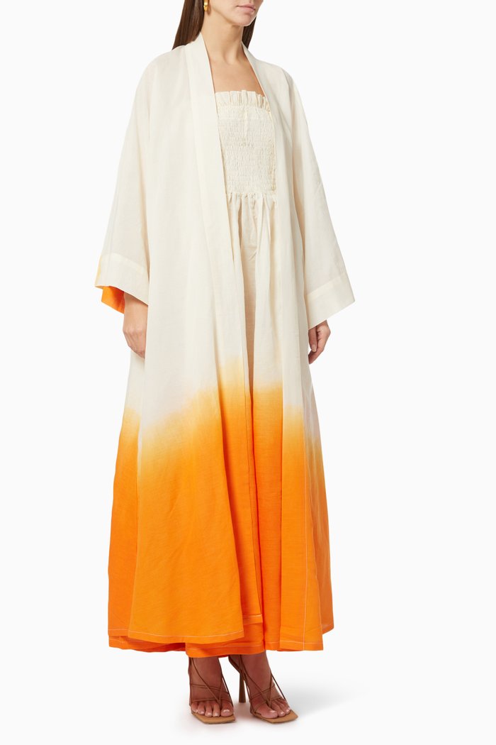 

Ombre Dress & Jacket Set in Cotton, Orange