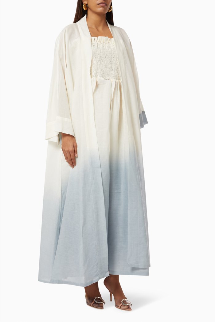 

Ombre Dress & Jacket Set in Cotton, Grey