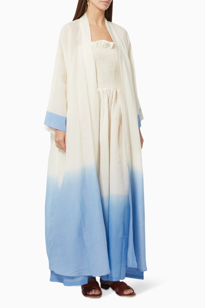 

Ombre Dress & Jacket Set in Cotton, Blue