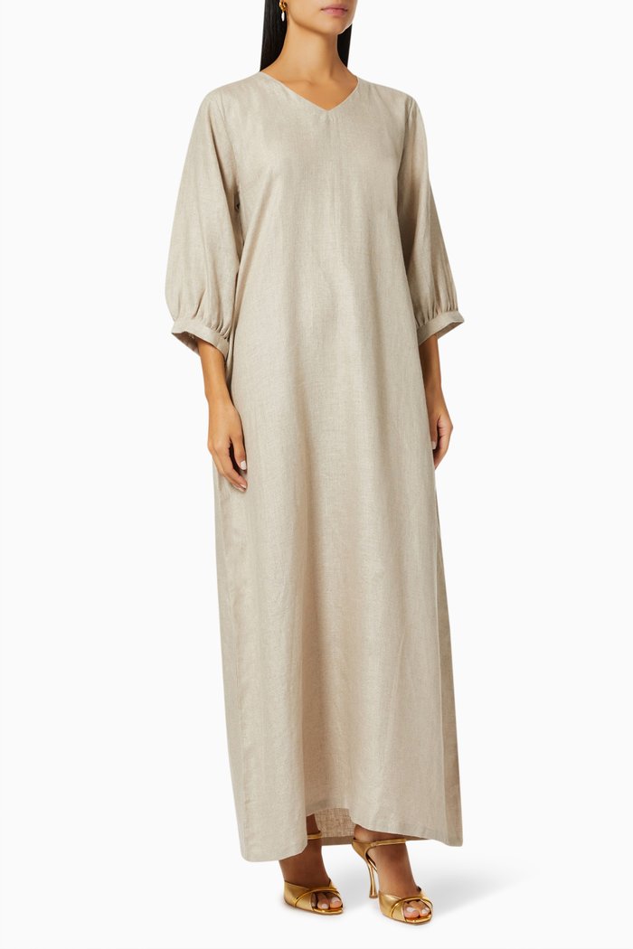 Embellished Cape Abaya, Neutral