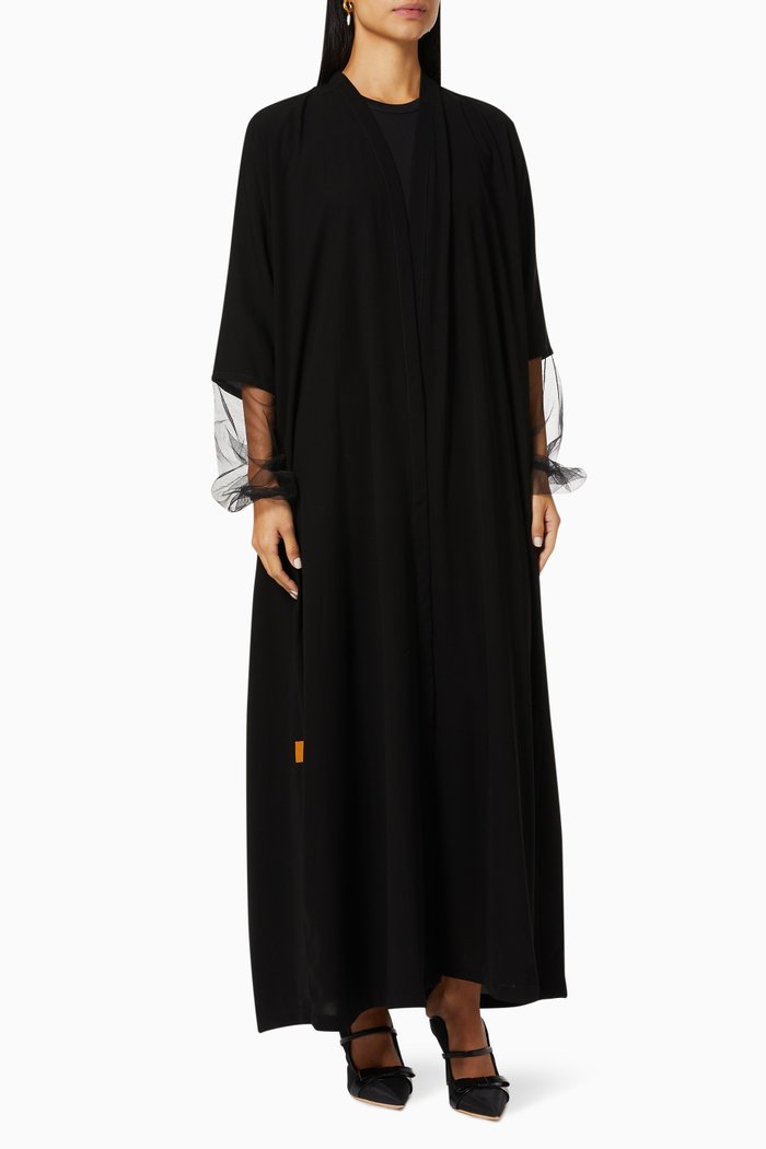 

Beaded Cape Abaya, Black