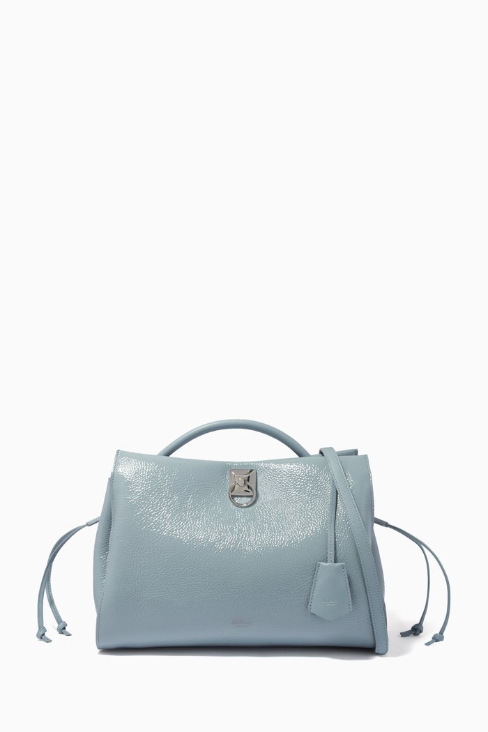 

Iris Tote Bag in Spongy Patent Leather, Blue