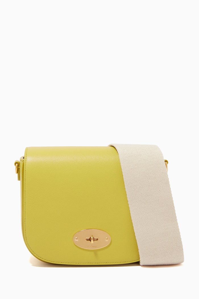 

Small Darley Satchel Bag in Silky Calf Leather, Green