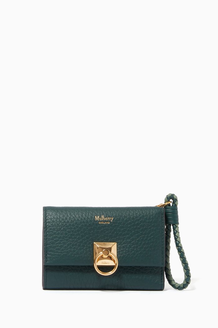 

Iris Trifold Wallet in Heavy Grain Leather, Green