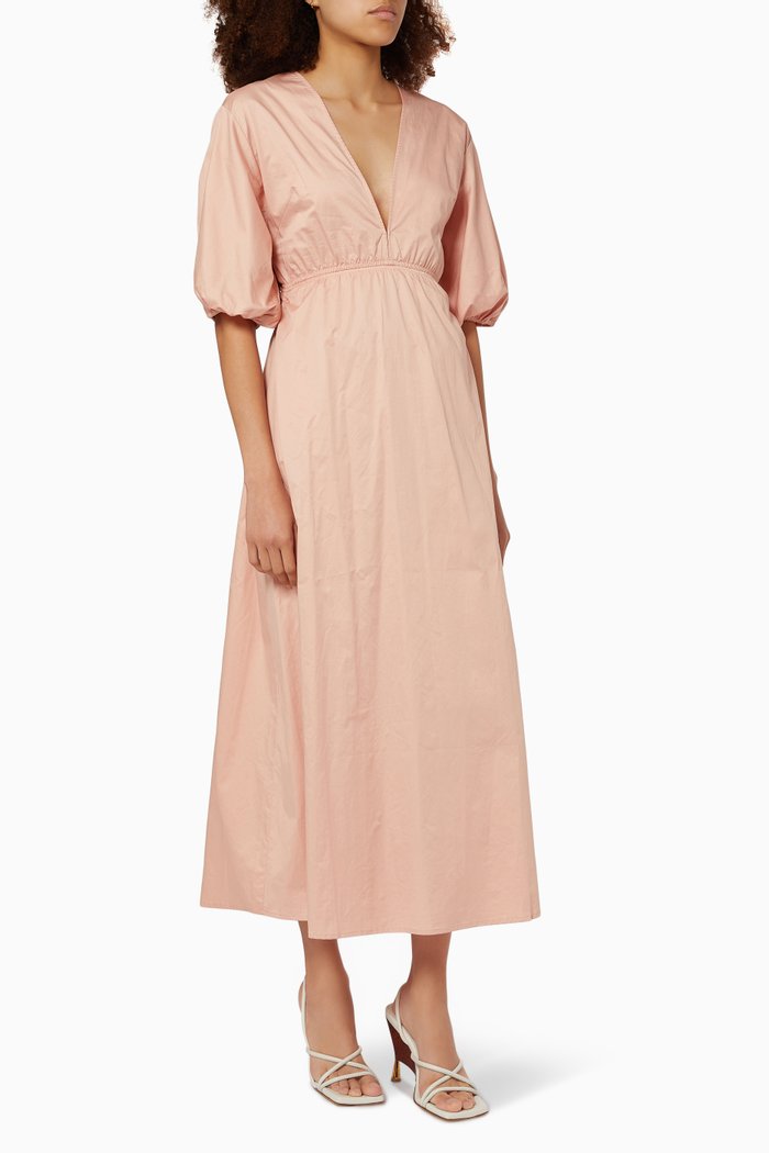 

Lennon Backless Dress in Cotton, Pink