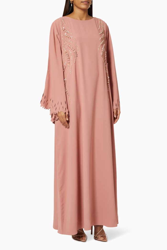 

Beaded Embellished Kaftan, Pink