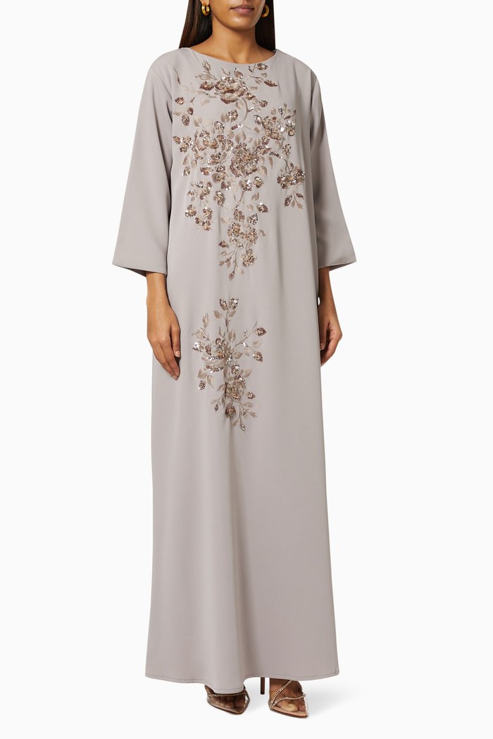 

Sequin Embellished Kaftan, Grey