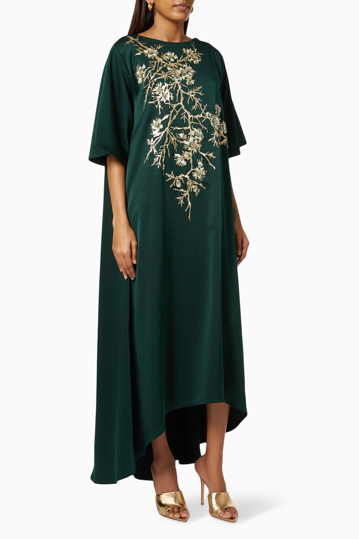 

Sequin Embellished Kaftan, Green