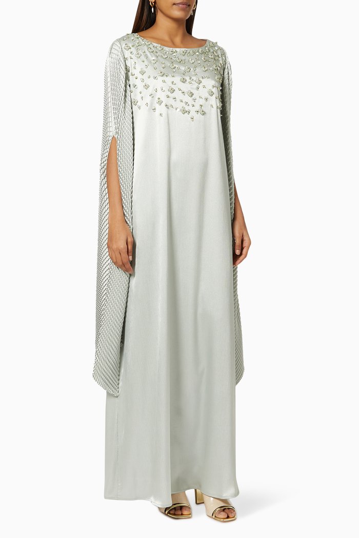 

Sequin Embellished Kaftan, Green