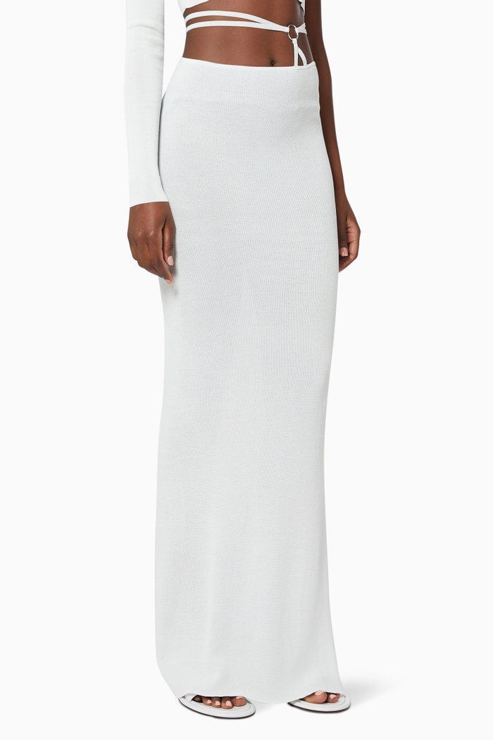 

Amalfi Skirt in Viscose-blend Knit, White