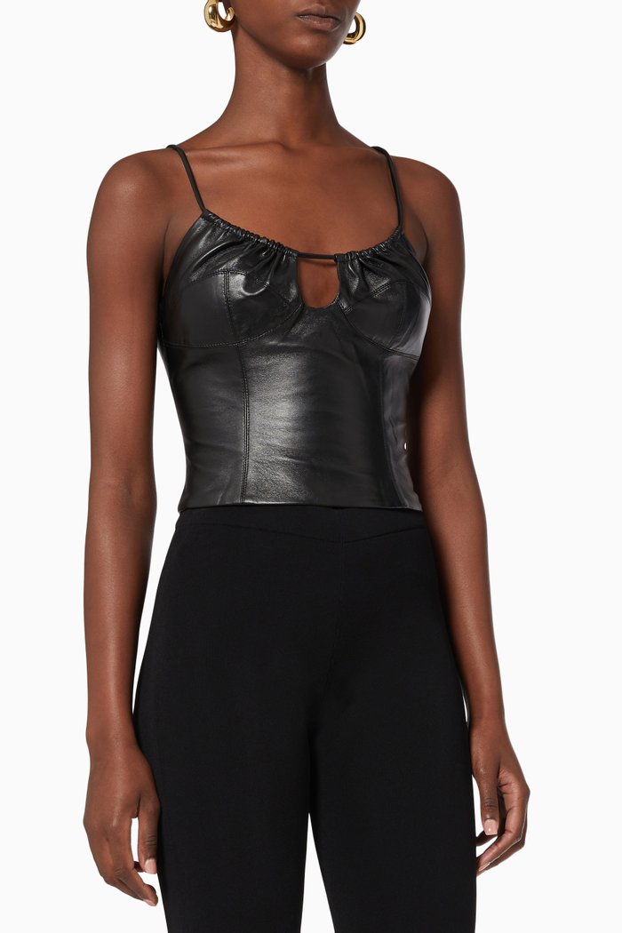 

Pisa Top in Leather, Black