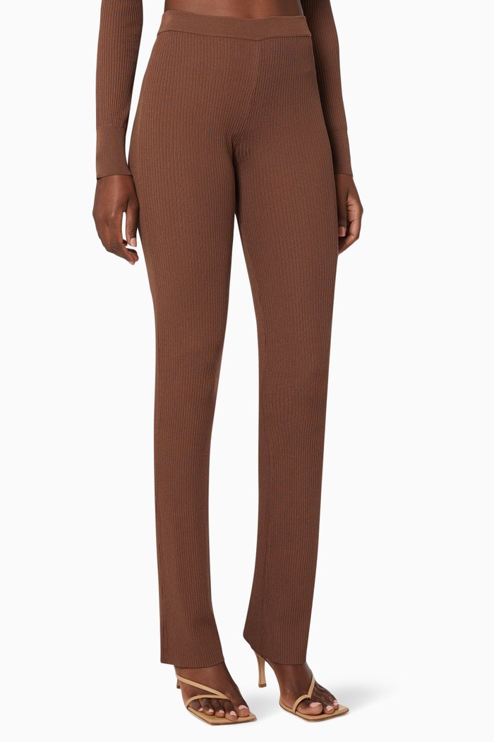 

Ravenna Pants in Viscose-blend Knit, Brown