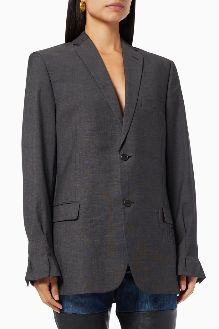 

Vintage Blazer in Wool Blend, Blue