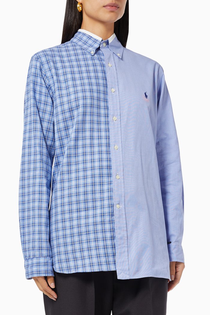 

Ralph Lauren Hybrid Shirt in Cotton Poplin, Blue