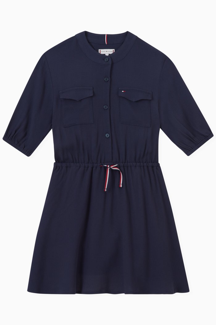 

Pocket Dress in Viscose, Blue
